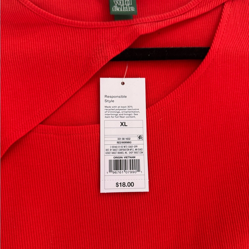 Wild Fable Red Ribbed Dress - Picture 3 of 3